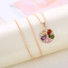 Wholesale Women's Simple Fashion Crystal Zircon Jewelry Set With Lock And Key Pattern Copper Zircon Glass Material And Electroplating Process Necklace And Earrings Included