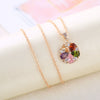 Wholesale Women's Simple Fashion Crystal Zircon Jewelry Set With Lock And Key Pattern Copper Zircon Glass Material And Electroplating Process Necklace And Earrings Included