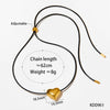 Wholesale Women's Simple Fashion Exaggerated Hollow Five Pointed Star And Heart Pendant Necklace With Wax Rope Chain Made Of Stainless Steel With Electroplating Treatment