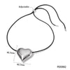 Wholesale Women's Simple Fashion Exaggerated Hollow Five Pointed Star And Heart Pendant Necklace With Wax Rope Chain Made Of Stainless Steel With Electroplating Treatment