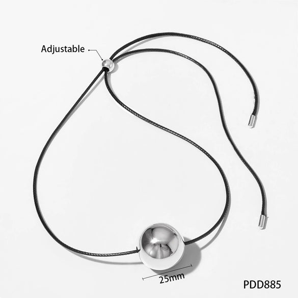 Wholesale Women's Simple Fashion Exaggerated Hollow Five Pointed Star And Heart Pendant Necklace With Wax Rope Chain Made Of Stainless Steel With Electroplating Treatment