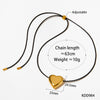 Wholesale Women's Simple Fashion Exaggerated Hollow Five Pointed Star And Heart Pendant Necklace With Wax Rope Chain Made Of Stainless Steel With Electroplating Treatment