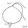 Wholesale Women's Simple Fashion Exaggerated Hollow Five Pointed Star And Heart Pendant Necklace With Wax Rope Chain Made Of Stainless Steel With Electroplating Treatment