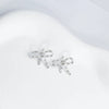 Wholesale Women's Simple Fashion Flower Shape Copper Diamondencrusted Electroplated Earrings