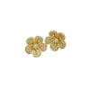 Wholesale Women's Simple Fashion Flower Shape Copper Diamondencrusted Electroplated Earrings