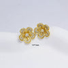 Wholesale Women's Simple Fashion Flower Shape Copper Diamondencrusted Electroplated Earrings