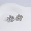 Wholesale Women's Simple Fashion Flower Shape Copper Diamondencrusted Electroplated Earrings