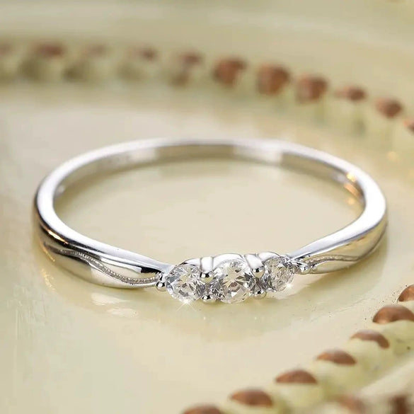 Wholesale Women's Simple Fashion Geometric S925 Sterling Silver Ripple Wave Ring With Electroplating