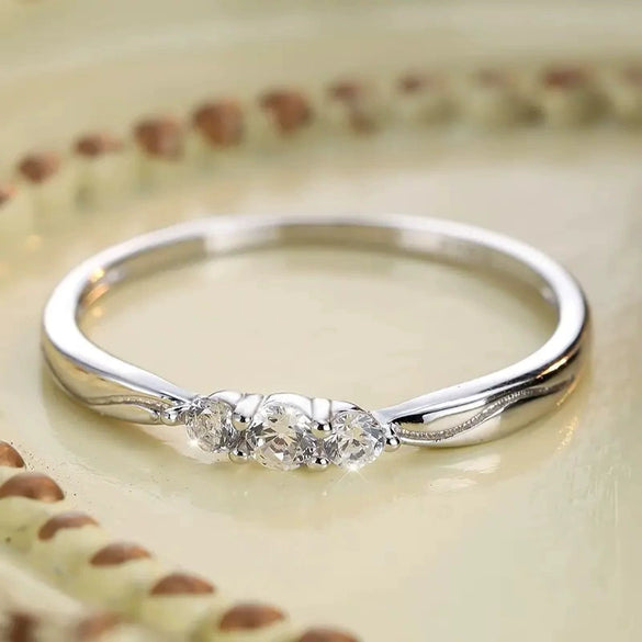 Wholesale Women's Simple Fashion Geometric S925 Sterling Silver Ripple Wave Ring With Electroplating