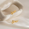 Wholesale Women's Simple Fashion Geometric Stainless Steel Electroplated Stud Earrings