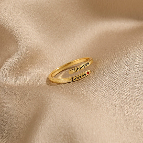 Wholesale Women's Simple Fashion Geometric 925 Sterling Silver Love Ring With Electroplating