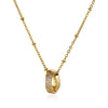 Wholesale Women's Simple Fashion Pendant Necklace With Geometric Style Copper Pendant And Zircon Inlay On O Chain Electroplated