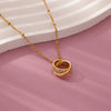 Wholesale Women's Simple Fashion Pendant Necklace With Geometric Style Copper Pendant And Zircon Inlay On O Chain Electroplated