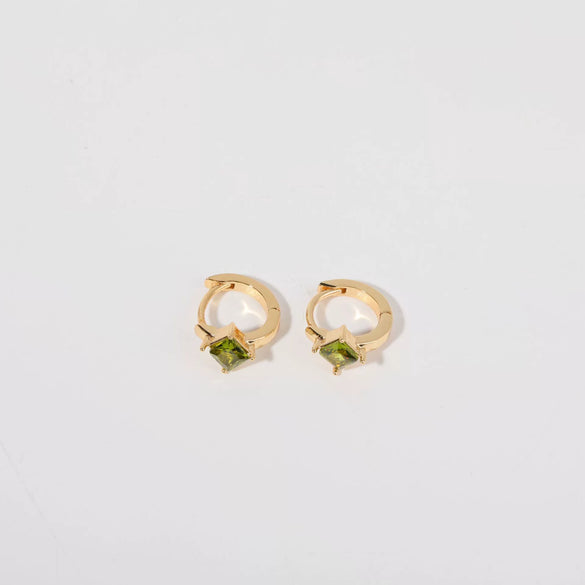 Wholesale Women's Simple Fashion Rhombus Pattern Copper Diamond Earrings Jewelry