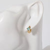 Wholesale Women's Simple Fashion Rhombus Pattern Copper Diamond Earrings Jewelry