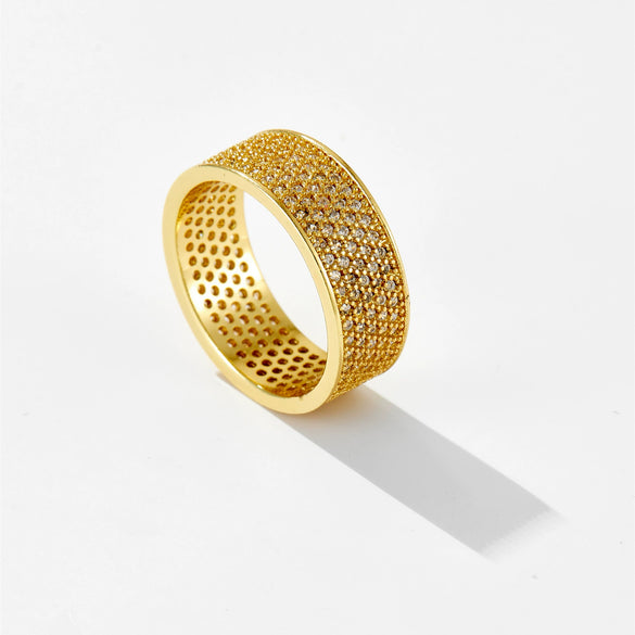 Wholesale Women's Simple Fashionable Ring With Electroplated Copper Material And Geometric Style