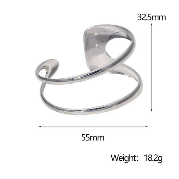 Wholesale Women's Simple Fashionable Stainless Steel Bracelets 18K Gold Plated Electroplated