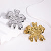Wholesale Women's Simple Flower Pattern Goldplated Stainless Steel Open Rings Hand Jewelry