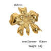 Wholesale Women's Simple Flower Pattern Goldplated Stainless Steel Open Rings Hand Jewelry