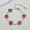 Wholesale Women's Simple Flowers Pattern Electroplated Titanium Steel Clover Bracelet