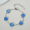 Wholesale Women's Simple Flowers Pattern Electroplated Titanium Steel Clover Bracelet
