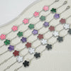 Wholesale Women's Simple Flowers Pattern Electroplated Titanium Steel Clover Bracelet