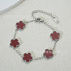 Wholesale Women's Simple Flowers Pattern Electroplated Titanium Steel Clover Bracelet
