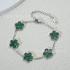 Wholesale Women's Simple Flowers Pattern Electroplated Titanium Steel Clover Bracelet