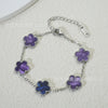 Wholesale Women's Simple Flowers Pattern Electroplated Titanium Steel Clover Bracelet
