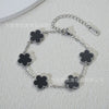 Wholesale Women's Simple Flowers Pattern Electroplated Titanium Steel Clover Bracelet