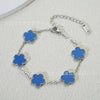 Wholesale Women's Simple Flowers Pattern Electroplated Titanium Steel Clover Bracelet