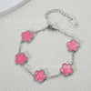 Wholesale Women's Simple Flowers Pattern Electroplated Titanium Steel Clover Bracelet
