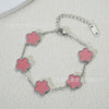 Wholesale Women's Simple Flowers Pattern Electroplated Titanium Steel Clover Bracelet