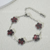 Wholesale Women's Simple Flowers Pattern Electroplated Titanium Steel Clover Bracelet