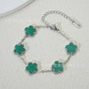 Wholesale Women's Simple Flowers Pattern Electroplated Titanium Steel Clover Bracelet