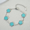 Wholesale Women's Simple Flowers Pattern Electroplated Titanium Steel Clover Bracelet
