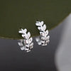 Wholesale Women's Simple Fresh Pastoral Style Copper Leaf Earrings With Electroplating