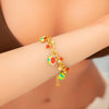 Wholesale Women's Simple Fruit Shaped Titanium Steel Electroplated Bracelet With Cherry Pendant Jewelry Accessory