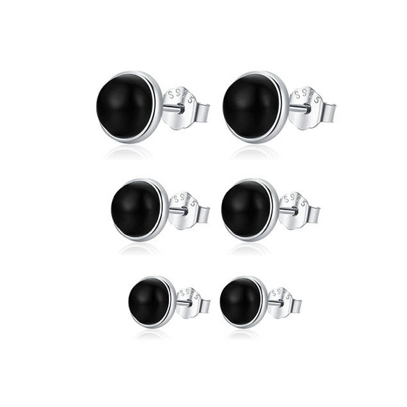 Wholesale Women's Simple Geometric Agate Inlaid 925 Sterling Silver Earrings