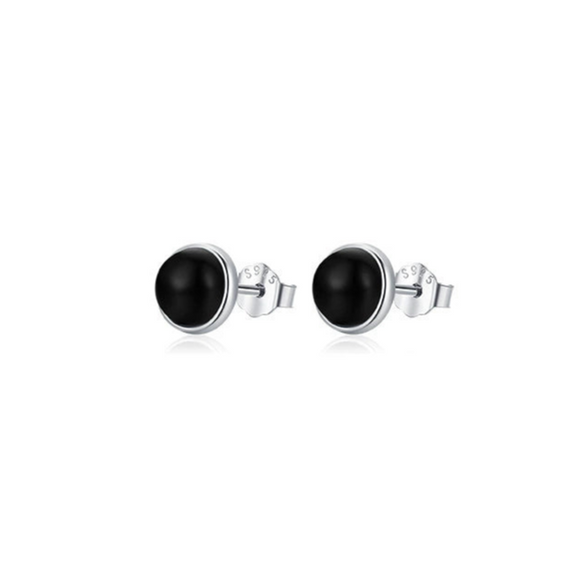 Wholesale Women's Simple Geometric Agate Inlaid 925 Sterling Silver Earrings
