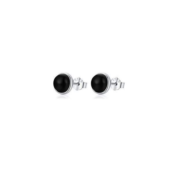 Wholesale Women's Simple Geometric Agate Inlaid 925 Sterling Silver Earrings