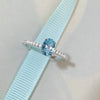 Wholesale Women's Simple Geometric Aquamarine Ring S925 Sterling Silver With Zircon And High Carbon Diamond Electroplated