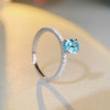 Wholesale Women's Simple Geometric Aquamarine Ring S925 Sterling Silver With Zircon And High Carbon Diamond Electroplated