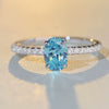 Wholesale Women's Simple Geometric Aquamarine Ring S925 Sterling Silver With Zircon And High Carbon Diamond Electroplated