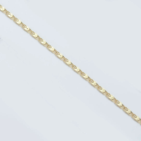 Wholesale Women's Simple Geometric Copper Bamboo Chain With Electroplating And Mixed Gemstone Setting