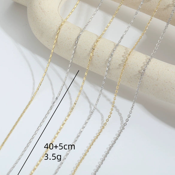 Wholesale Women's Simple Geometric Copper Bamboo Chain With Electroplating And Mixed Gemstone Setting