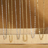 Wholesale Women's Simple Geometric Copper Bamboo Chain With Electroplating And Mixed Gemstone Setting