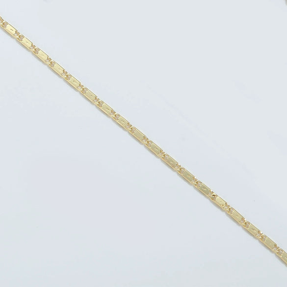 Wholesale Women's Simple Geometric Copper Bamboo Chain With Electroplating And Mixed Gemstone Setting