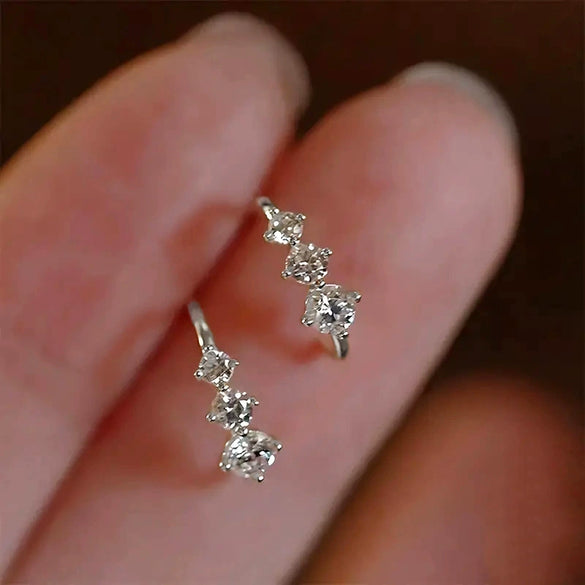 Wholesale Women's Simple Geometric Copper Earrings Inlaid With Zirconia
