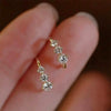 Wholesale Women's Simple Geometric Copper Earrings Inlaid With Zirconia